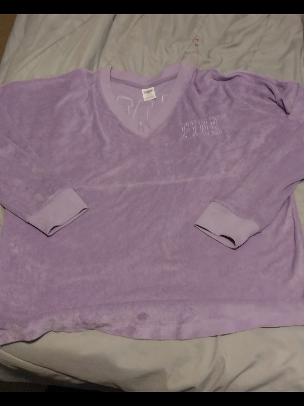 PINK Victoria's Secret Lavender V-Neck Pullover Sweatshirt